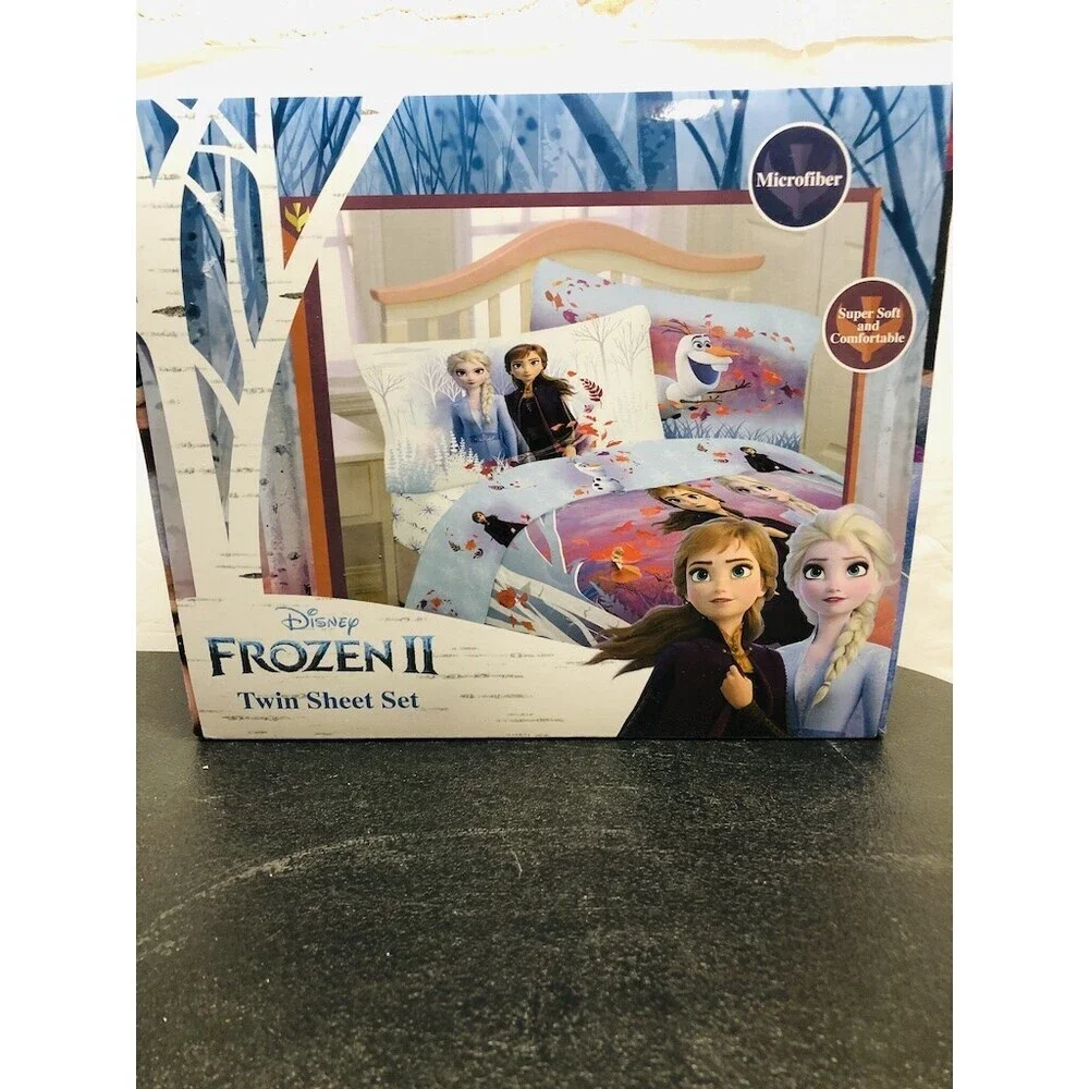 Disney Frozen 2 Elsa Anna Twin Sheet Flat Fitted Pillowcase 3 Pc Set Microfiber